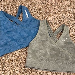 Bundle of two Gymshark adapt camo seamless sports bras